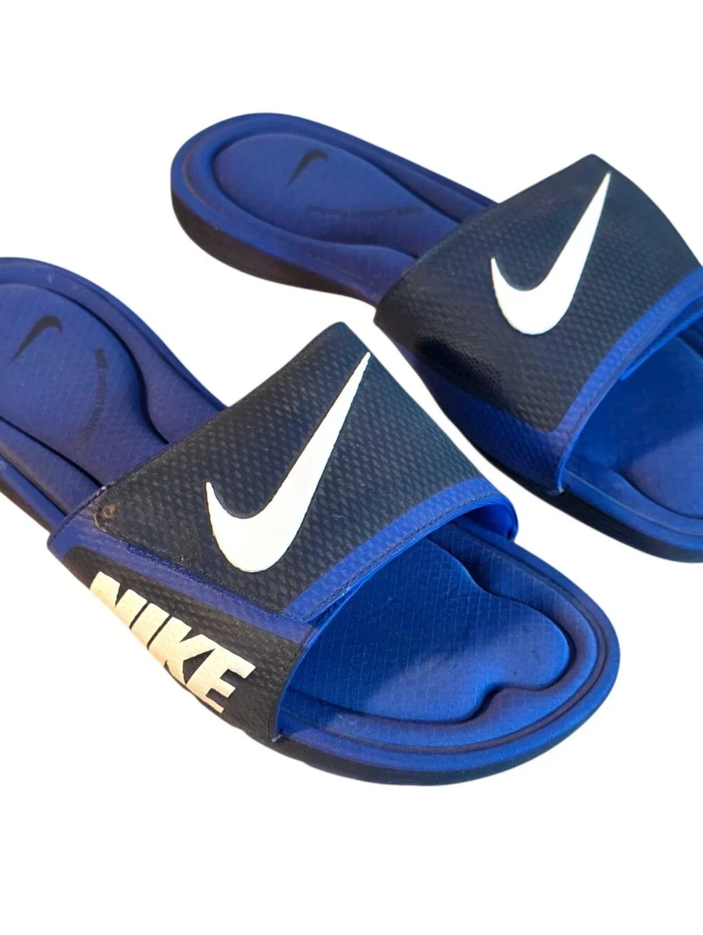 Nike Blue Slide Sandals Flip Flops with Adjustable Strap Men's Size 14
